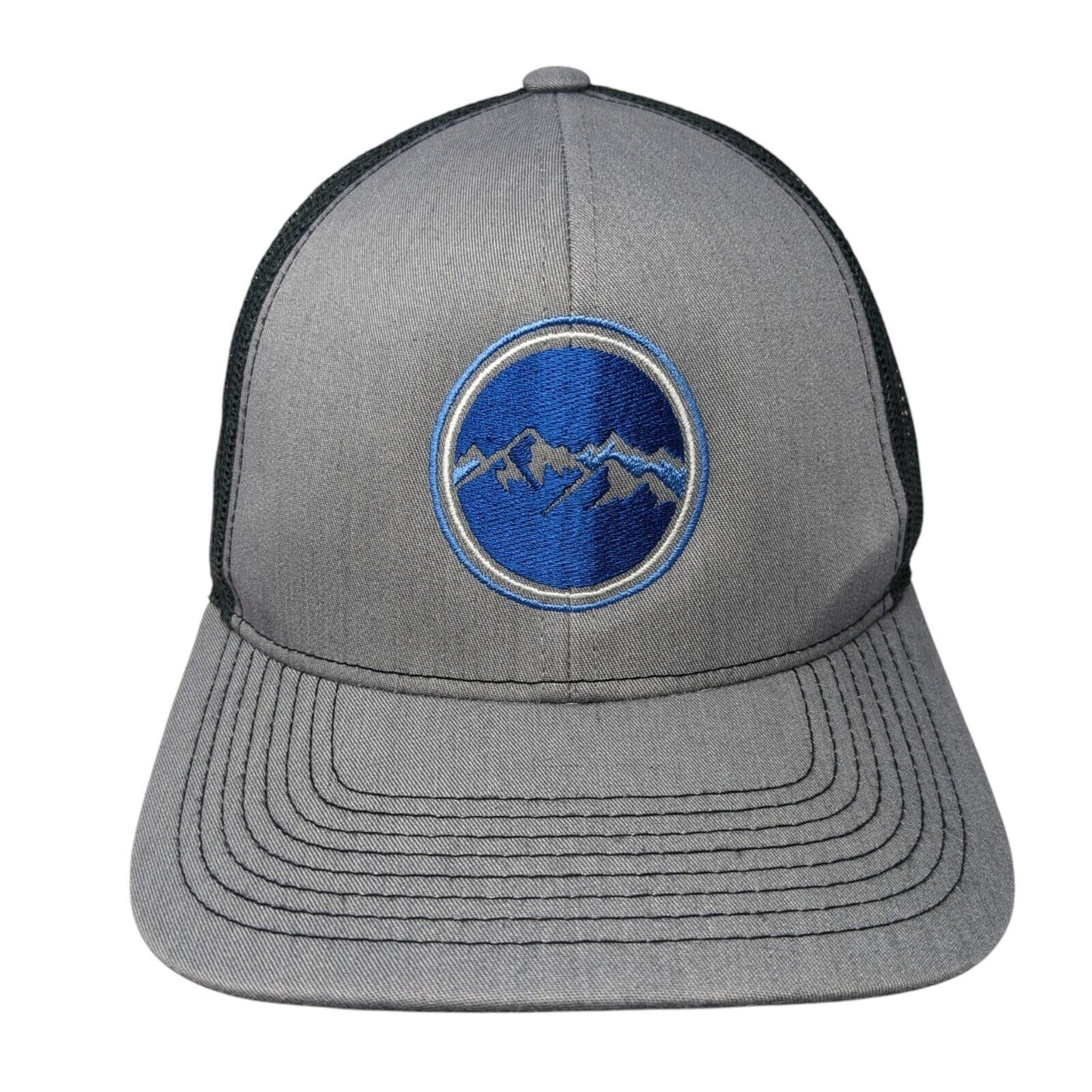 Pacific Headwear Snapback Mesh Back Trucker Hat Gray One Size Embroidered