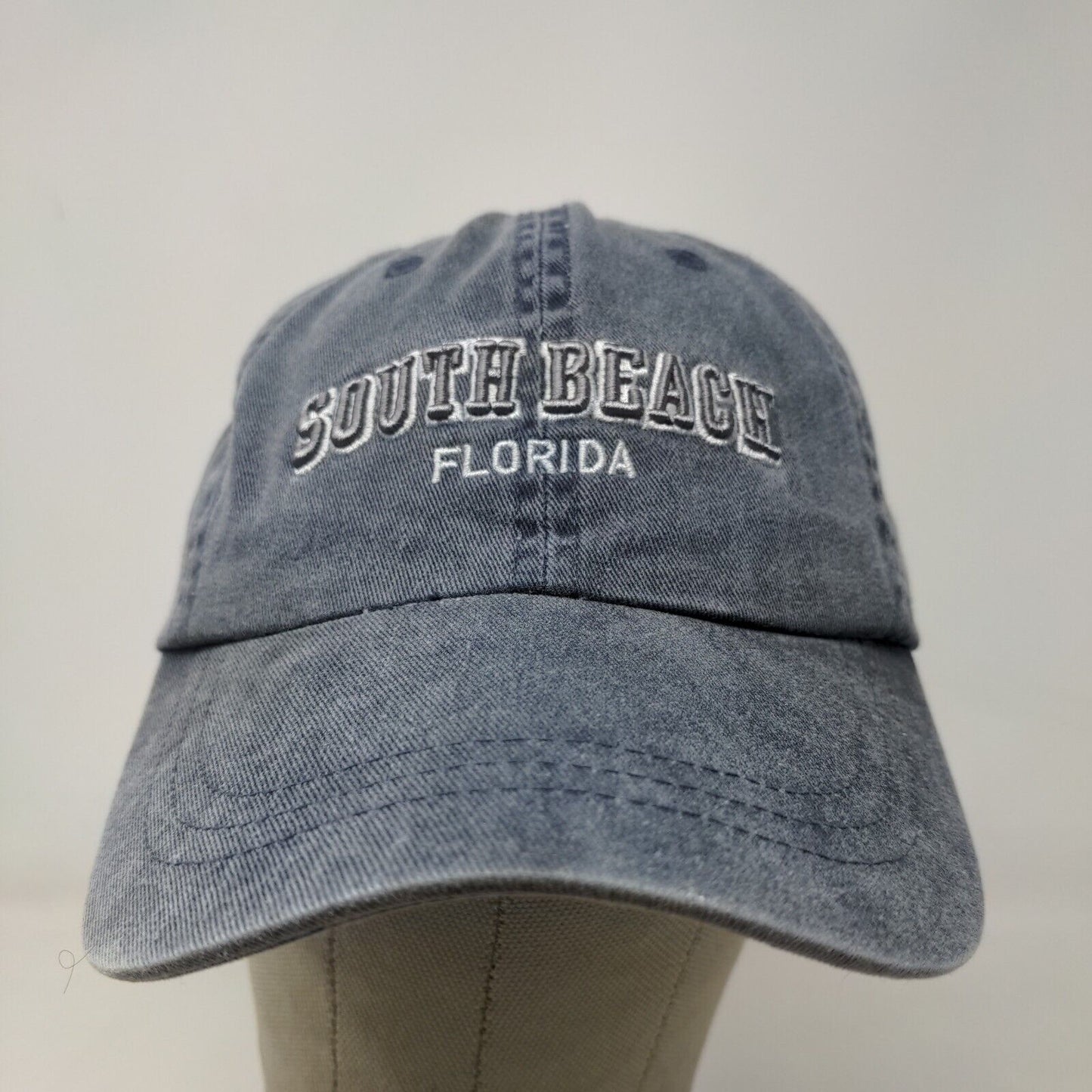 Unbranded Men's Slideback Hat Blue OSFA Embroidered South Beach FL Logo