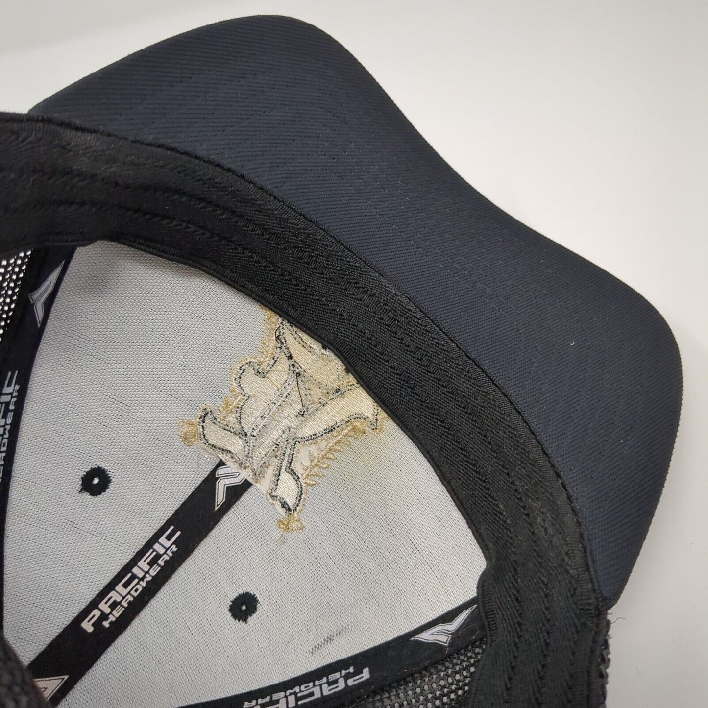 Pacific Headwear Fitted Trucker Hat Black 7 3/8-8 Embroidered Letter K