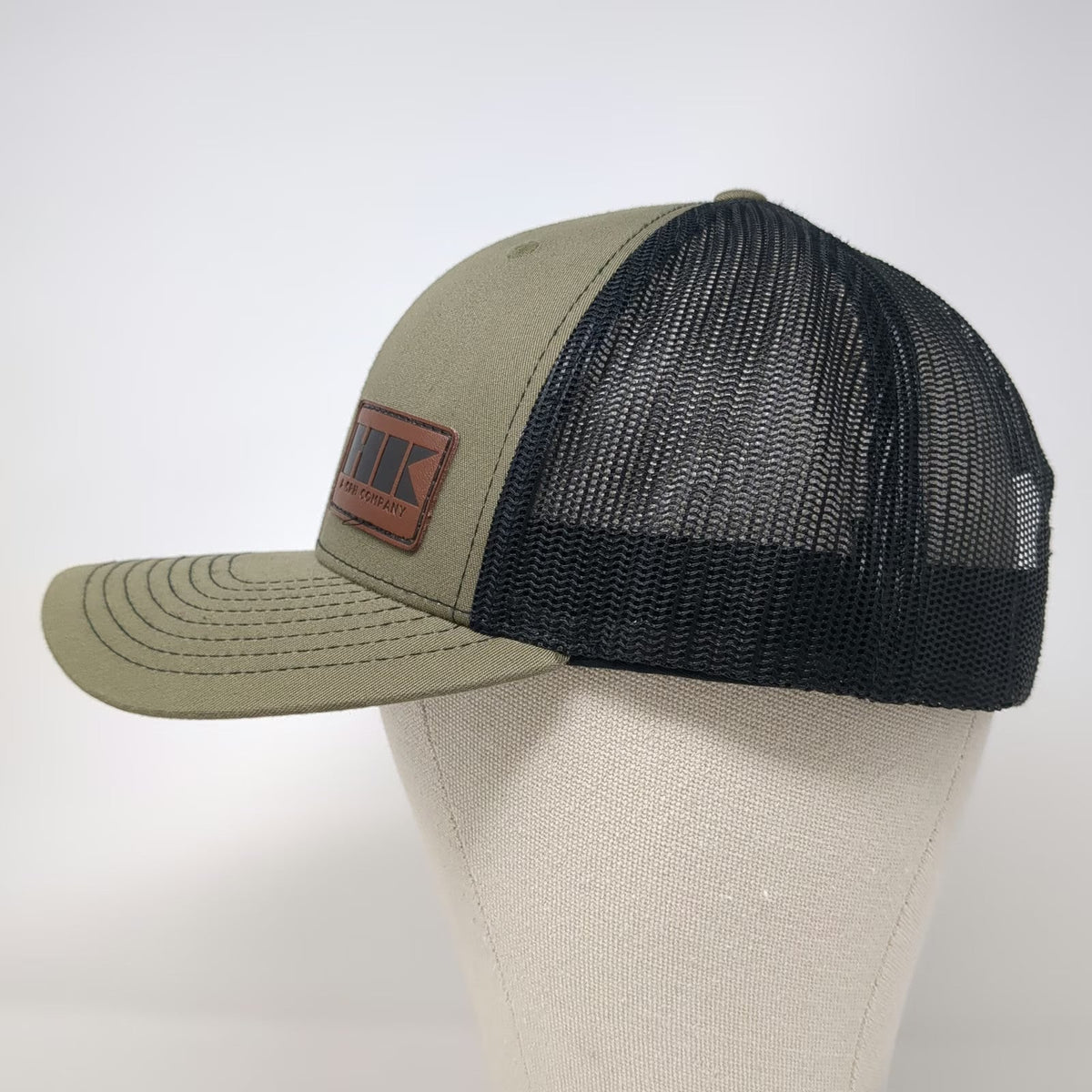 Richardson 112 Trucker Hat Green OSFM HK A CRH Company Leather Patch Snapback
