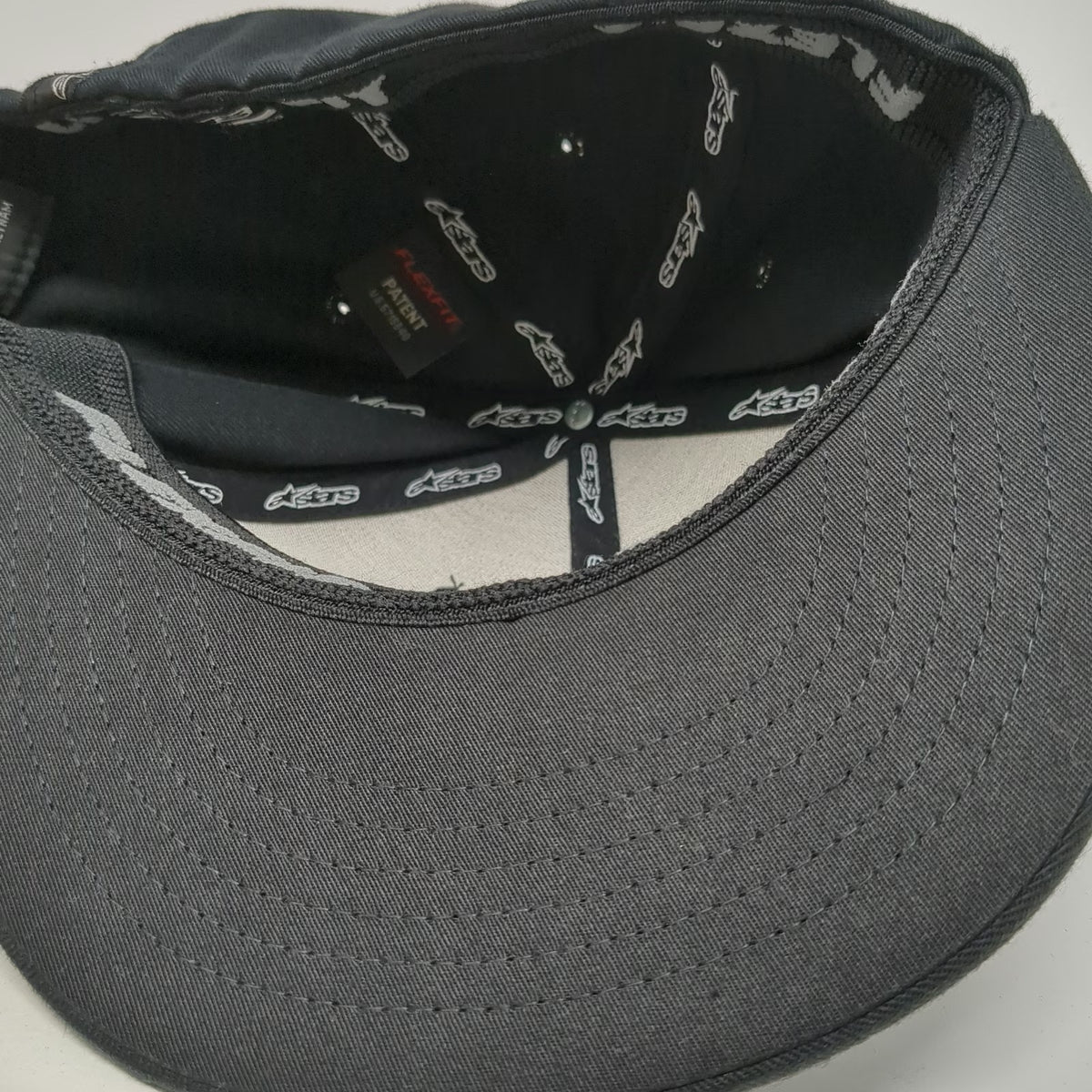 Alpinestars Baseball Cap Black XL Fitted Flexfit Tonal Logo Motorcycle Hat