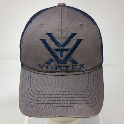 Vortex Snapback Hat Gray Blue One Size Embroidered Logo Two Tone Baseball Cap