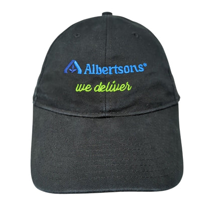 Albertsons We Deliver Strapback Hat Black One Size Adjustable Embroidered KC