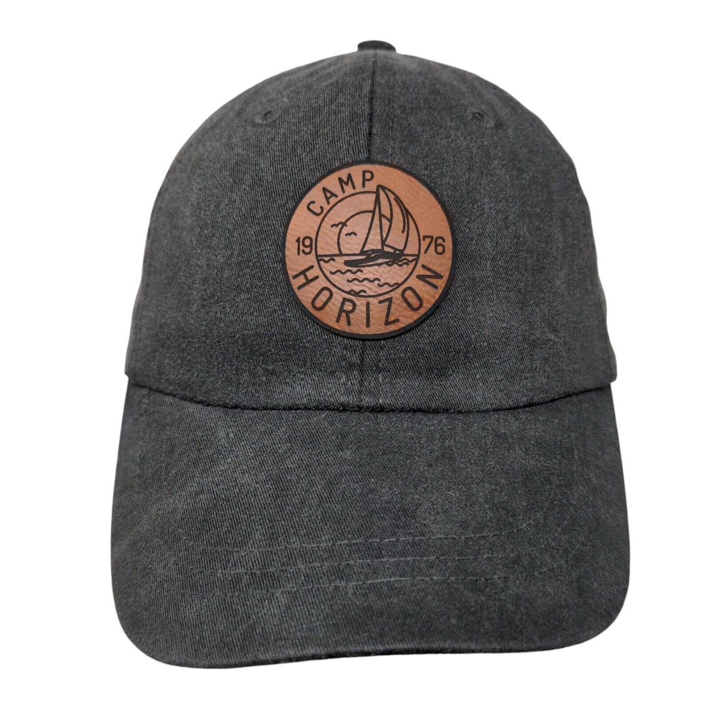 1976 Camp Horizon Slideback Hat Gray One Size Adjustable Patch 6 Panel Adams