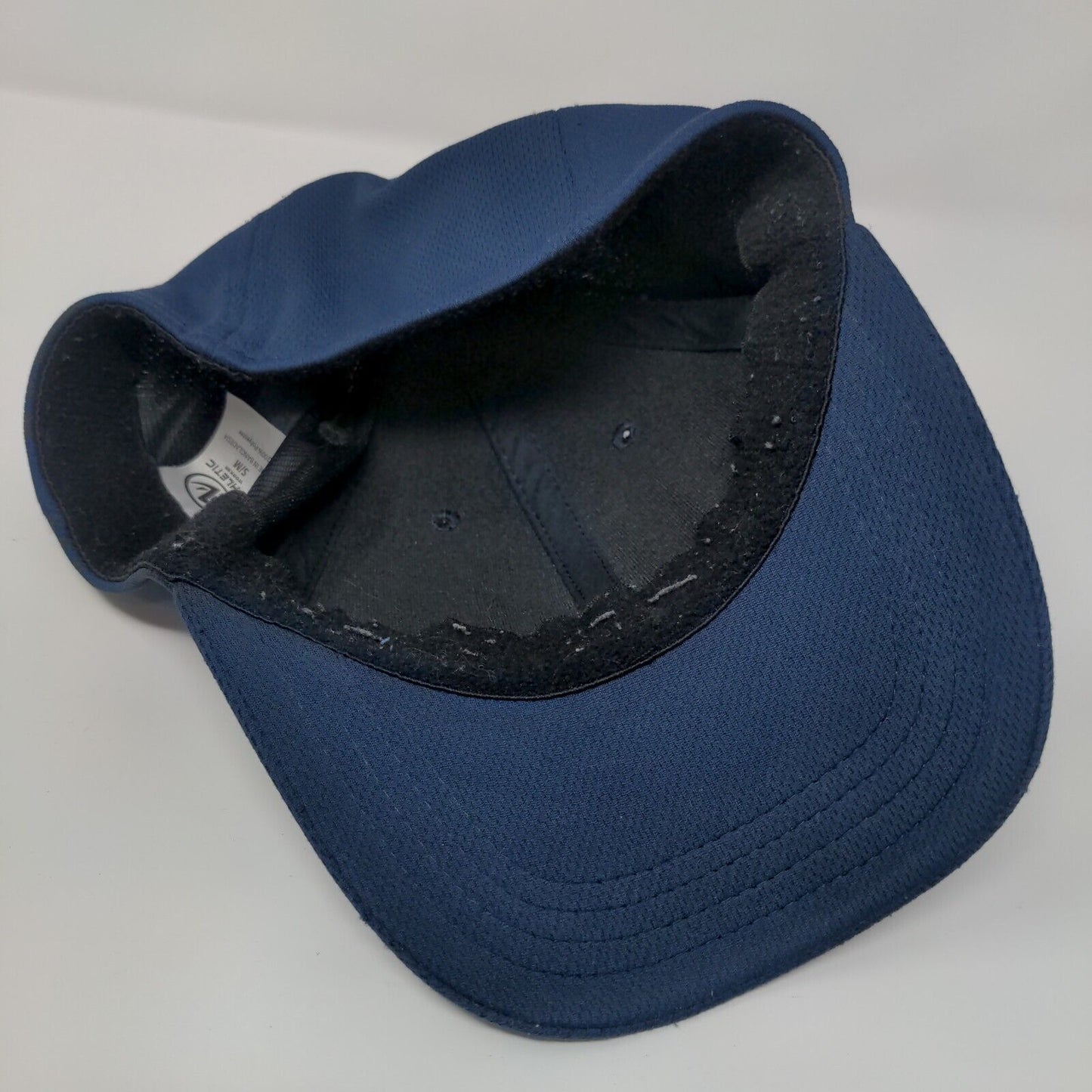 Athletic Works Fitted Hat Blue S/M Lightweight Vented Holes 6 Panel Blank