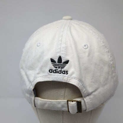 Adidas Slideback Hat White One Size Adjustable Embroidered Trefoil Cotton