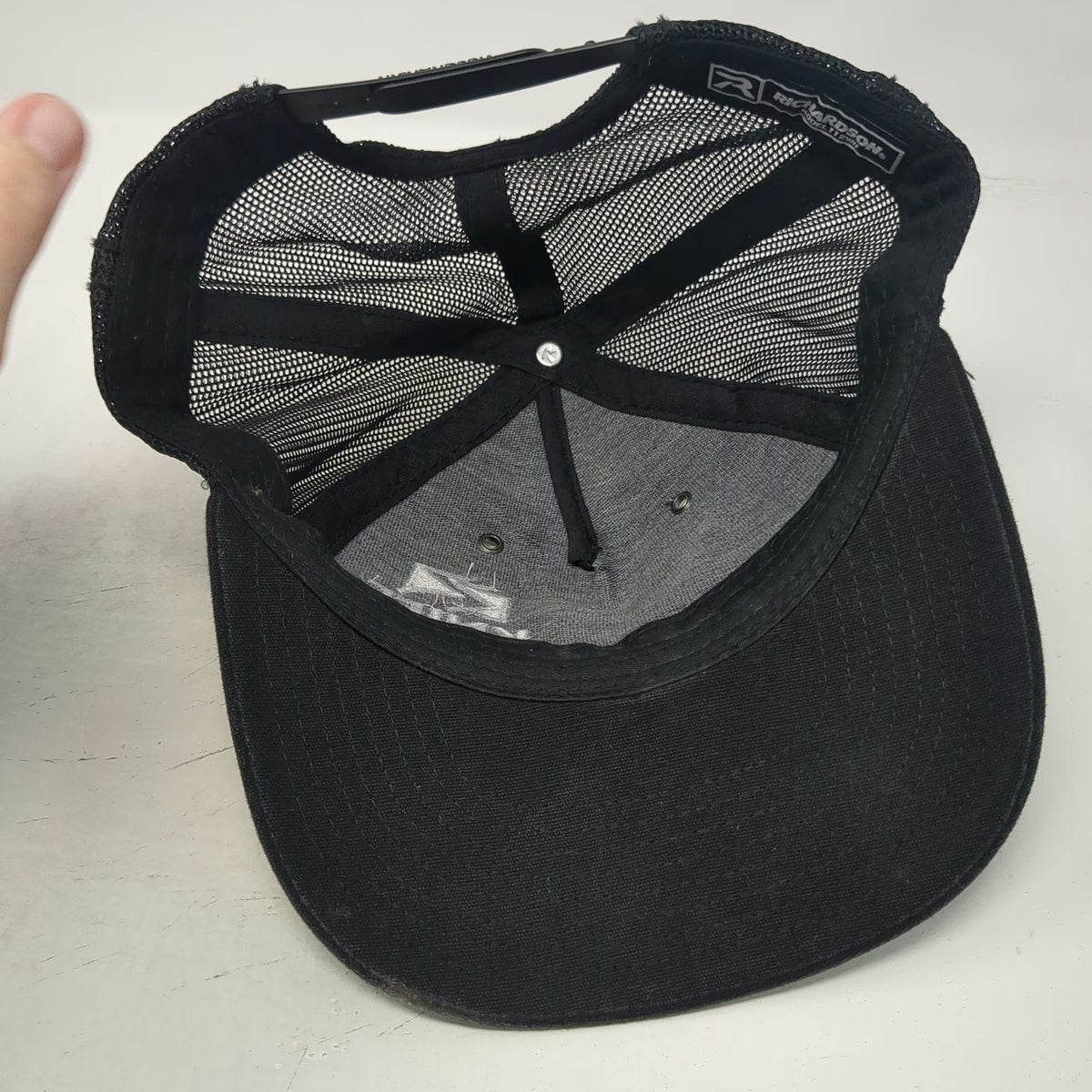 Richardson Trucker Hat Black One Size Knife River Mesh Snapback Workwear Cap
