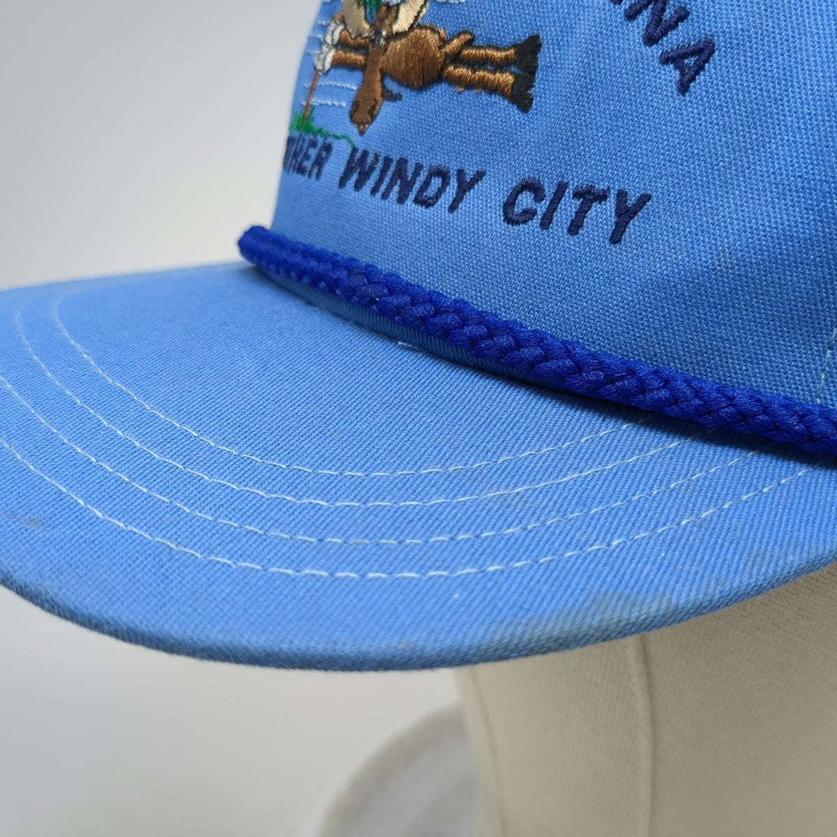 U-GRIN 5 Panel Blue One Size Hat Livingston Montana Other Windy City Rope Strap