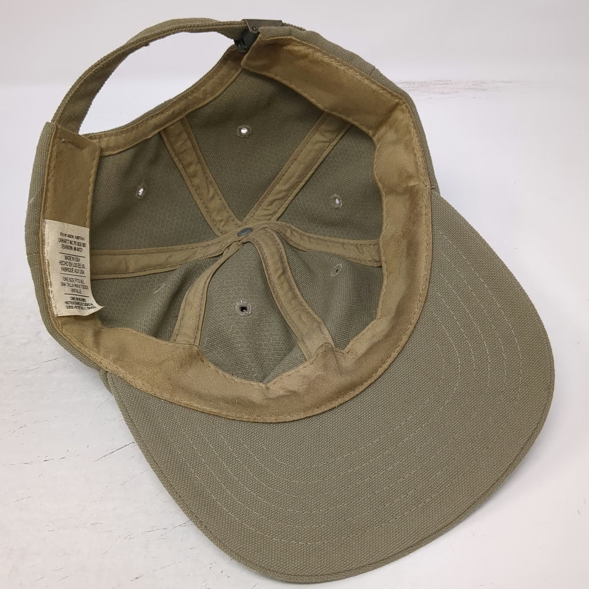 Carhartt Baseball Cap Brown Canvas Logo Made USA Slideback Duck Hat Vintage
