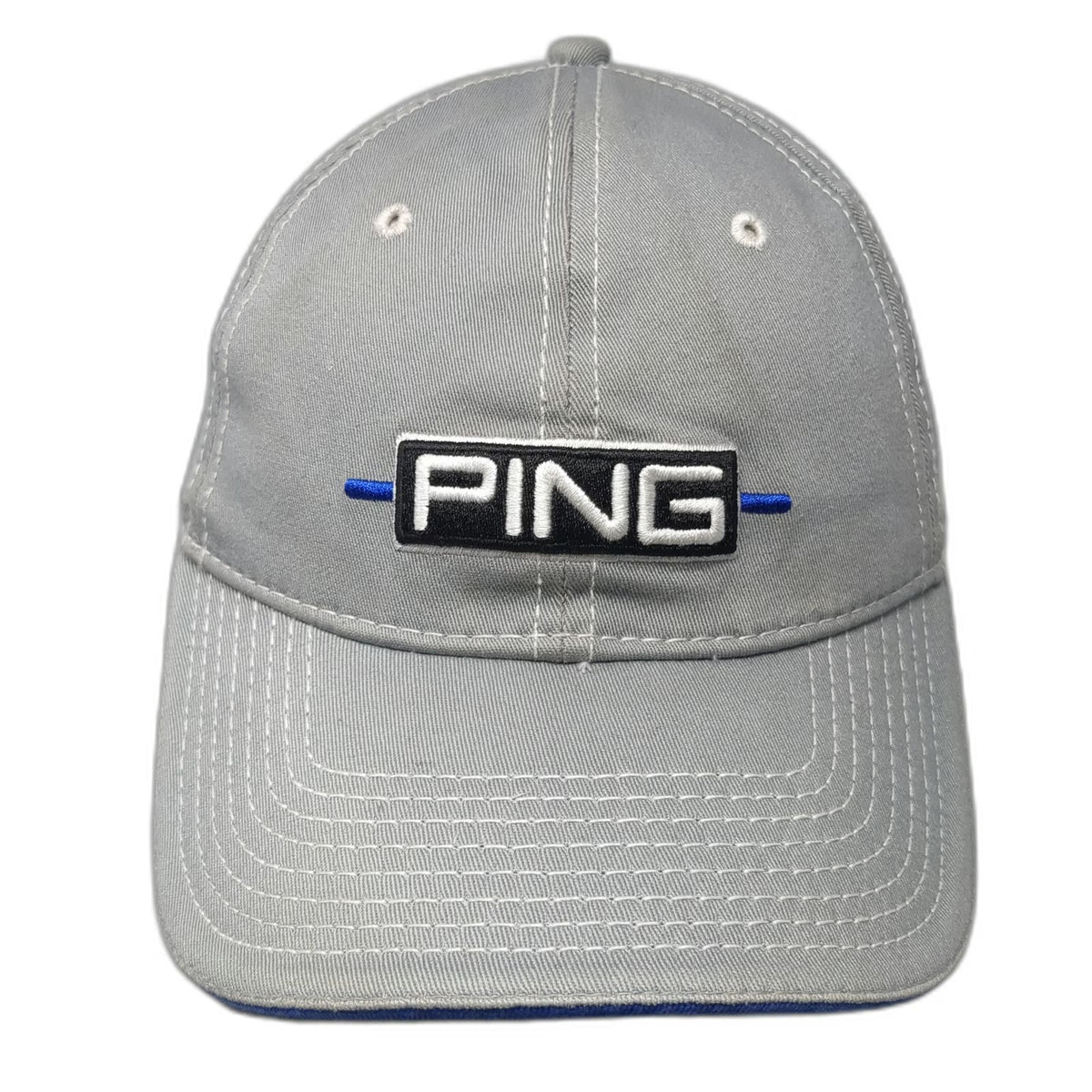PING Baseball Cap Gray XL A-Flex Stretch Fit Play Your Best Golf Hat Embroidered