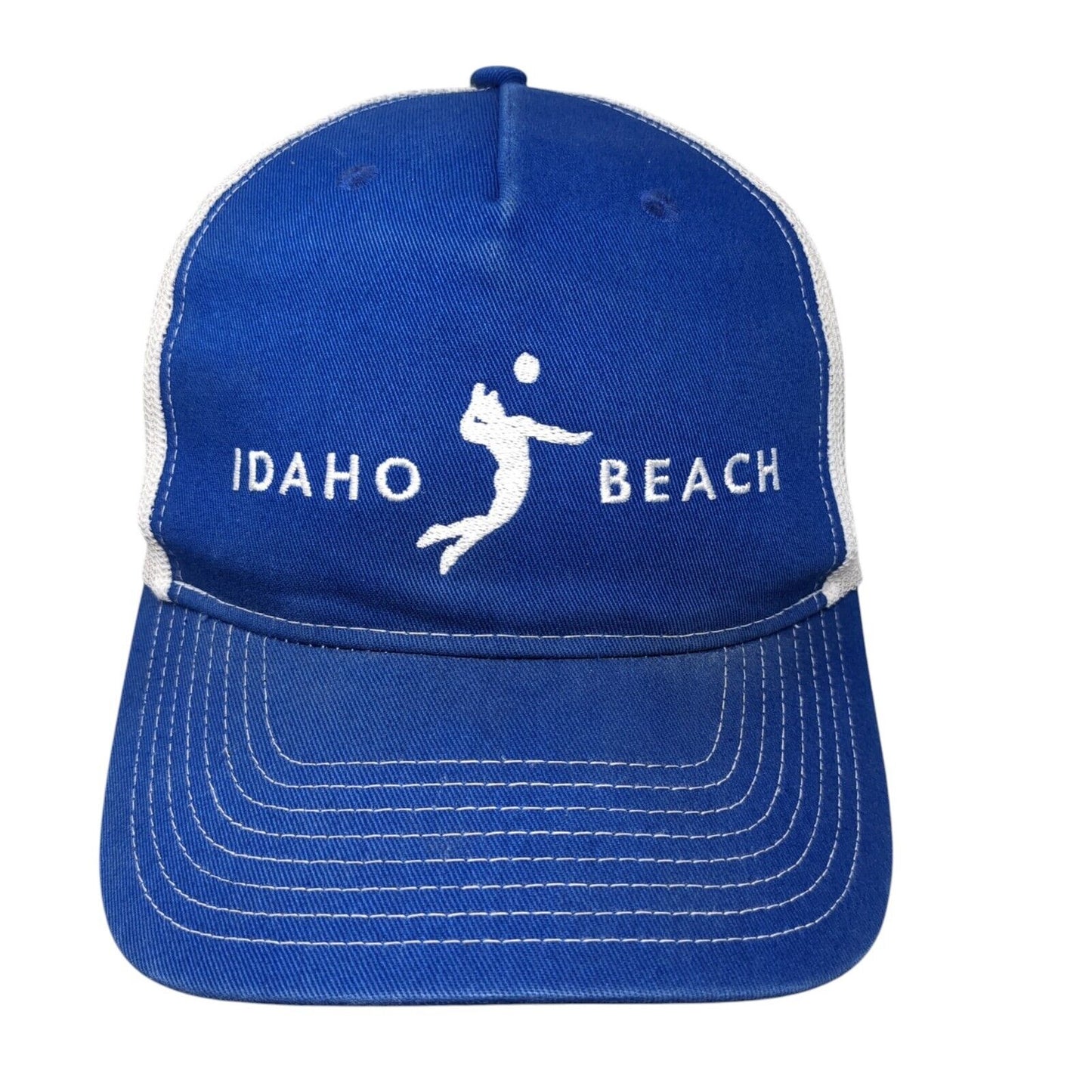 Idaho Beach Snapback Trucker Hat Blue OSFA Adjustable Mesh Back Port Authority