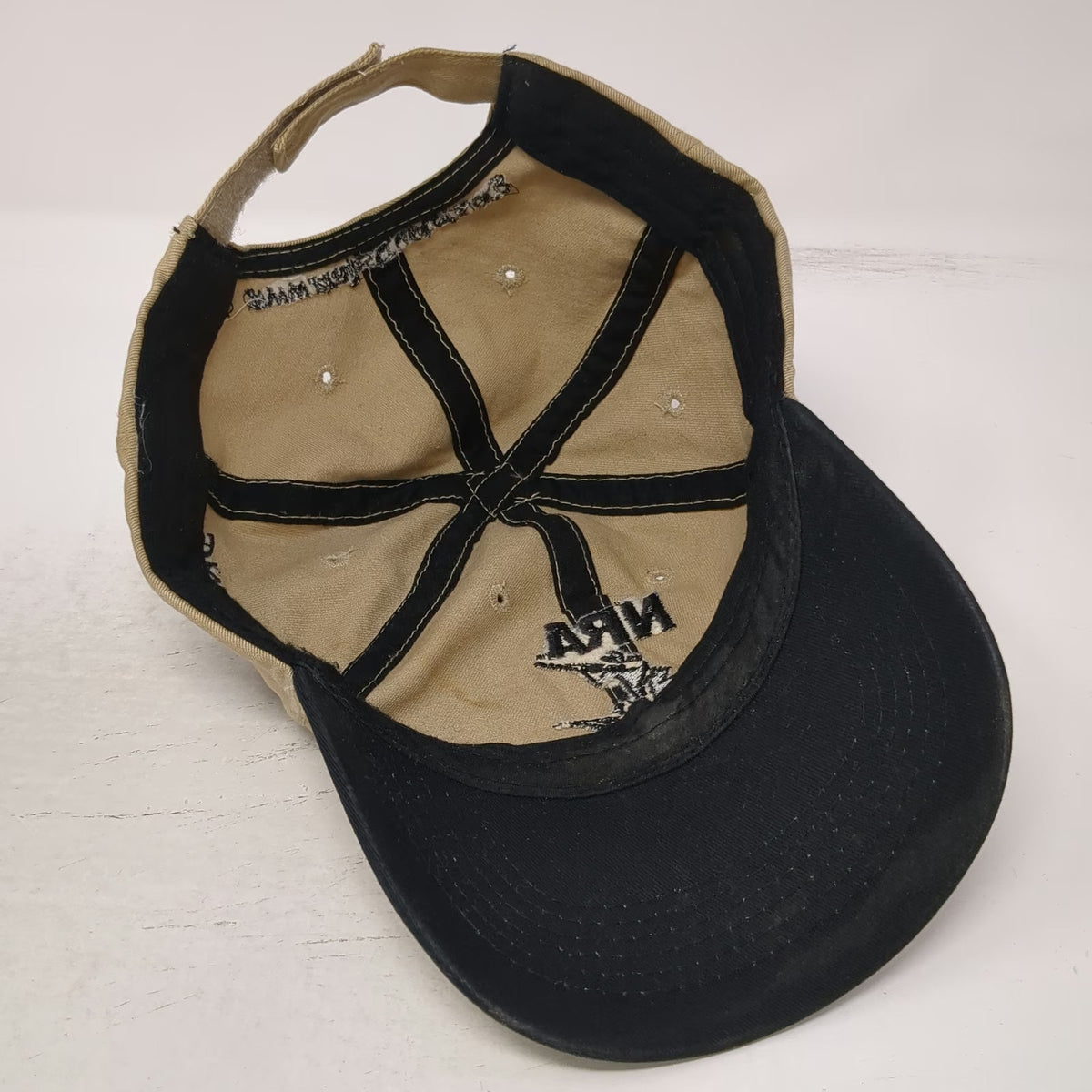 NRA Instructor Baseball Cap Beige One Size Strapback Shooting Training Flag Hat