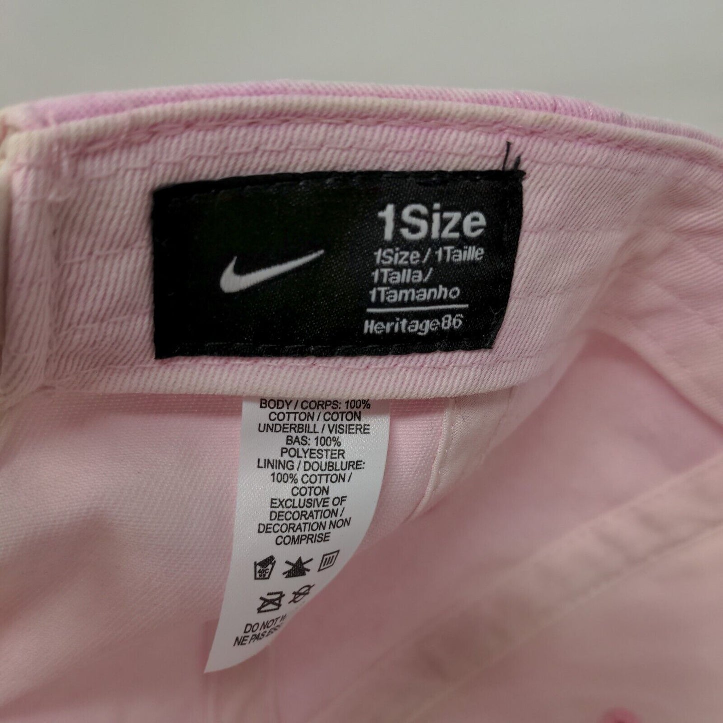 Nike Slideback Hat Pink One Size Adjustable Embroidered Swoosh Logo 6 Panel