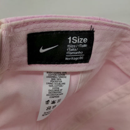 Nike Slideback Hat Pink One Size Adjustable Embroidered Swoosh Logo 6 Panel