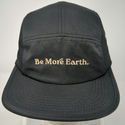 5 Panel Black One Size Hat Be More Earth Slideback Nature's Sunshine Gold Run