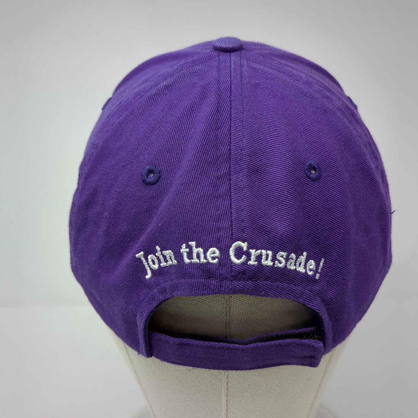 Man Up Crusade Strapback Hat Purple One Size Embroidered Buck's Bags