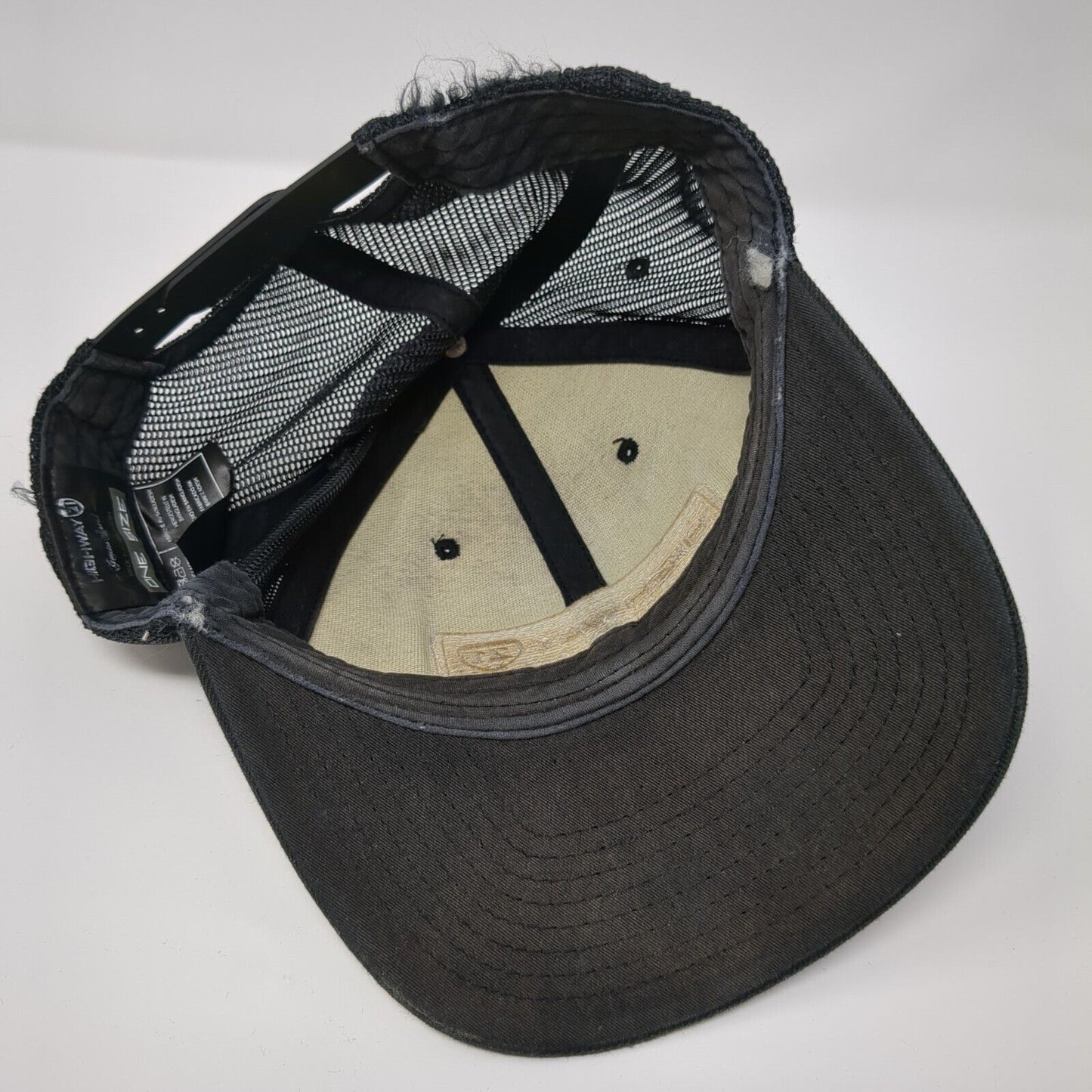 Highway 21 Snapback Trucker Hat Black One Size Mesh Back Adjustable