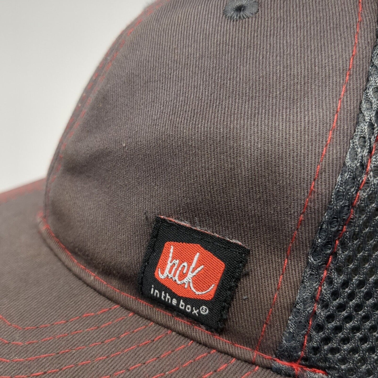 Jack In The Box Strapback Mesh Back Hat Gray One Size Adjustable 6 Panel