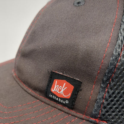 Jack In The Box Strapback Mesh Back Hat Gray One Size Adjustable 6 Panel