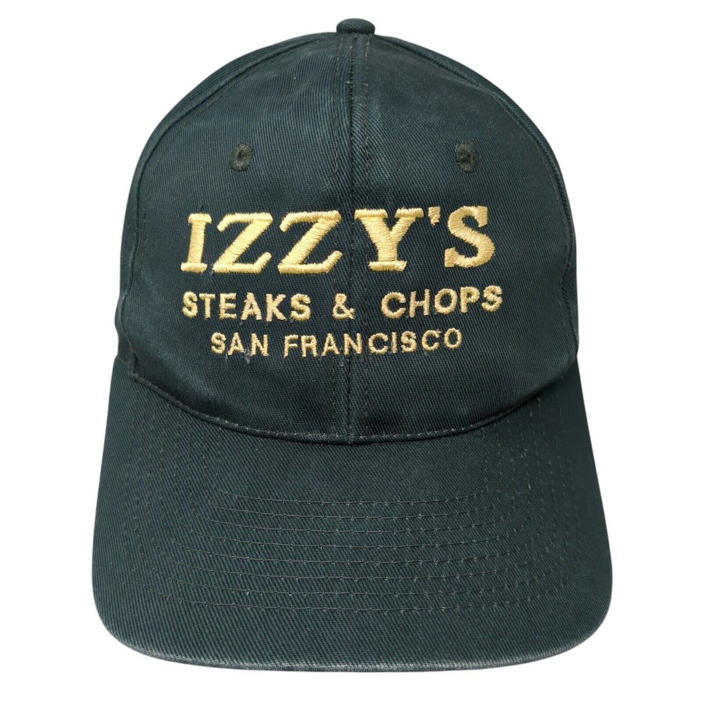 Izzy's Steaks & Chops Snapback Hat Green One Size Embroidered KC
