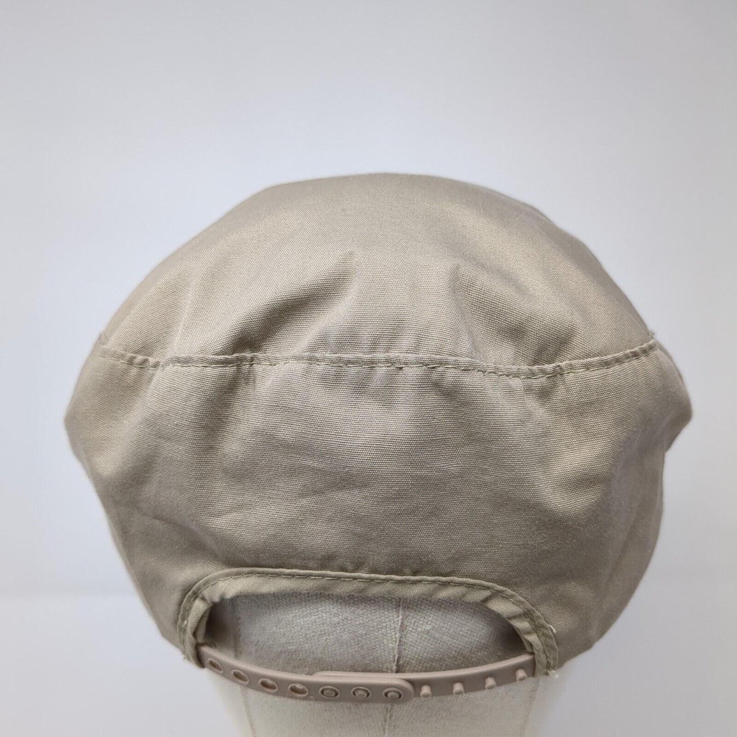 DP Newsboy Flat Cap Tan One Size Adjustable Lightweight Snap Button Blank