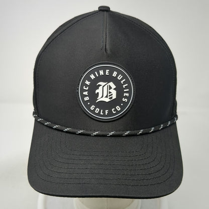 Back Nine Bullies Trucker Hat Black One Size Snapback Rope Laser Cut Golf