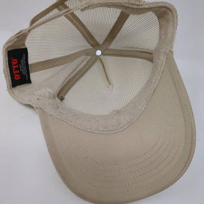 Last Night We Let The Liquor Talk Rope Trucker Hat Tan One Size Otto