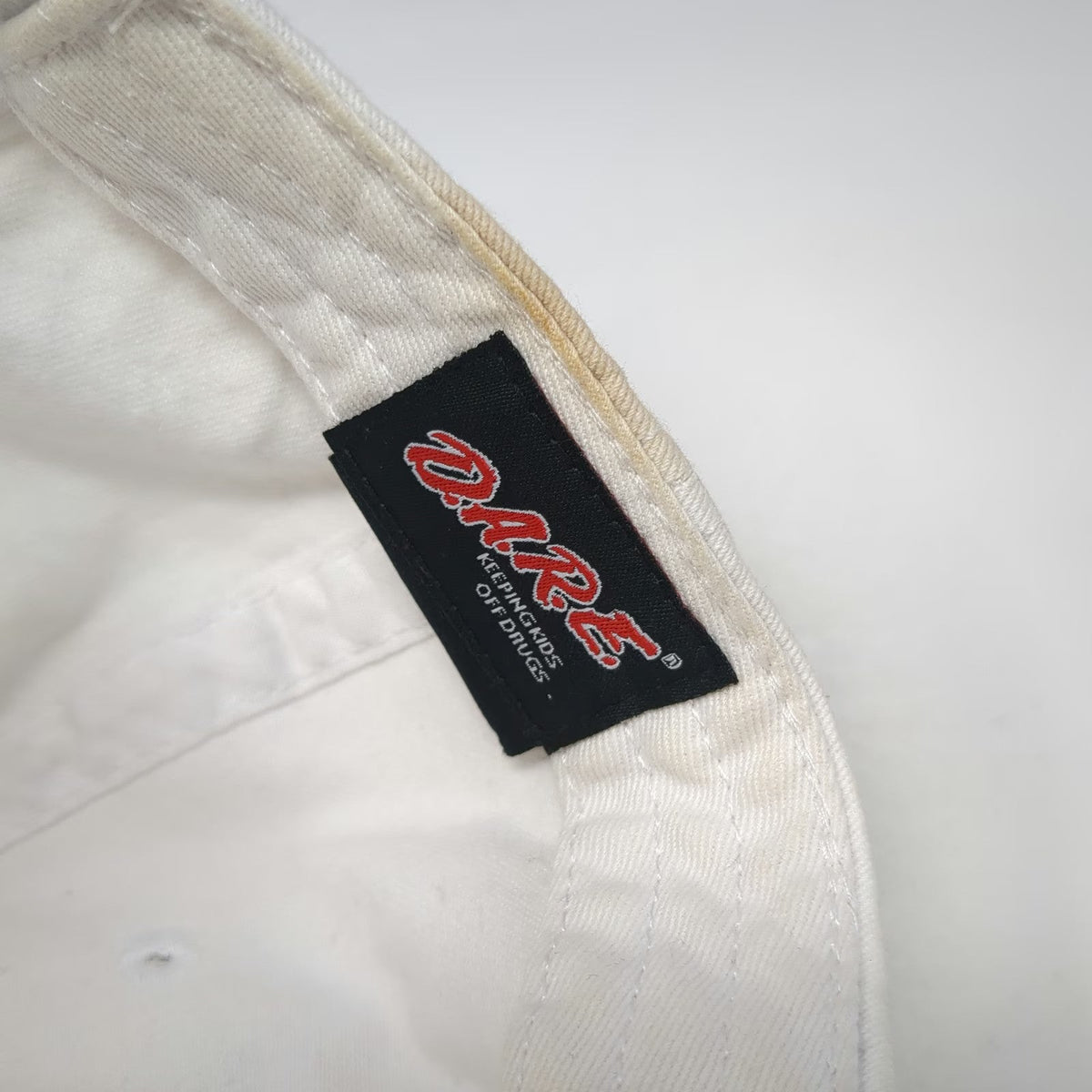 D.A.R.E. Baseball Cap White Red One Size Keeping Kids Off Drugs Embroidered Hat