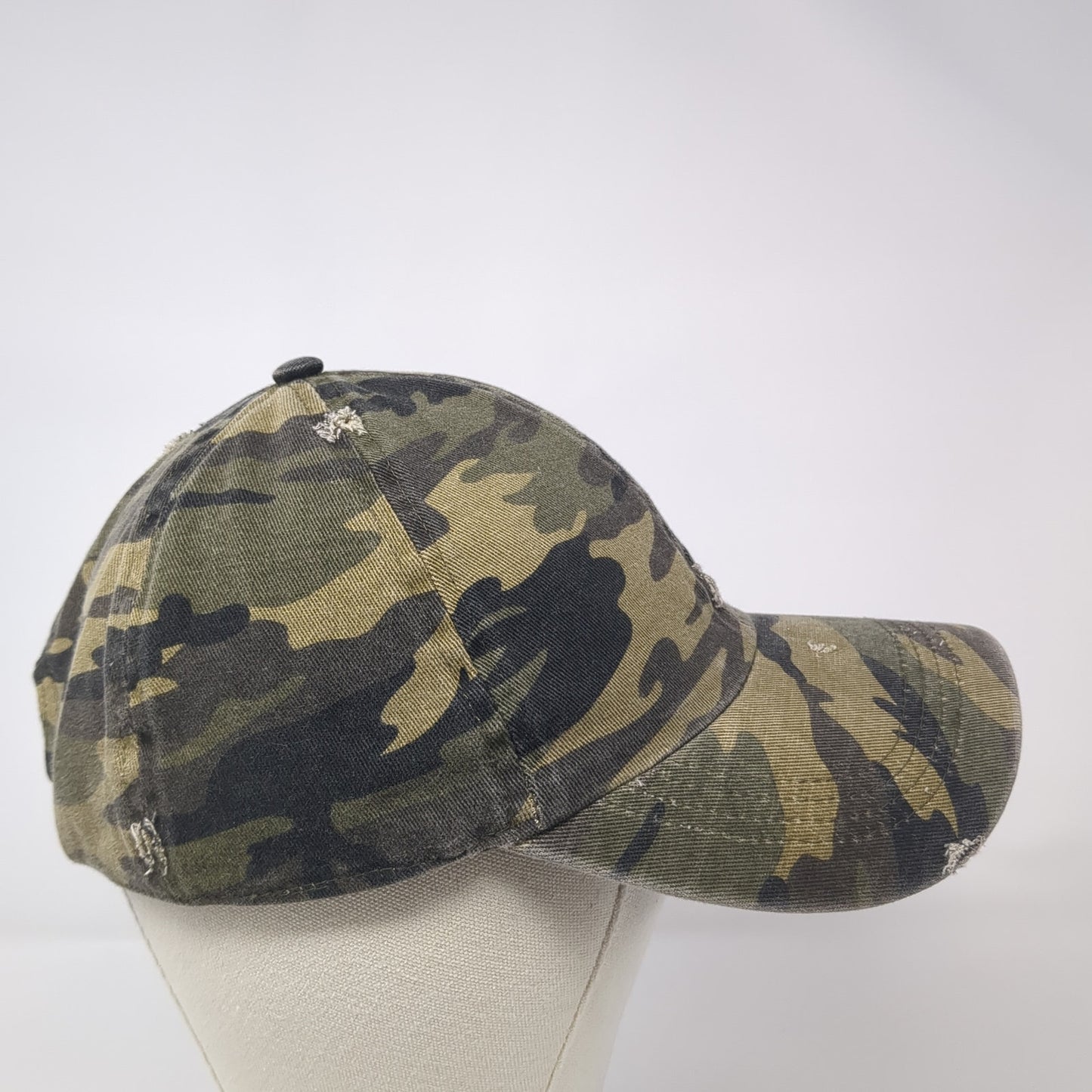David And Young Baseball Cap Multicolor OS Adjustable Distressed Camouflage