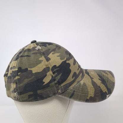 David And Young Baseball Cap Multicolor OS Adjustable Distressed Camouflage