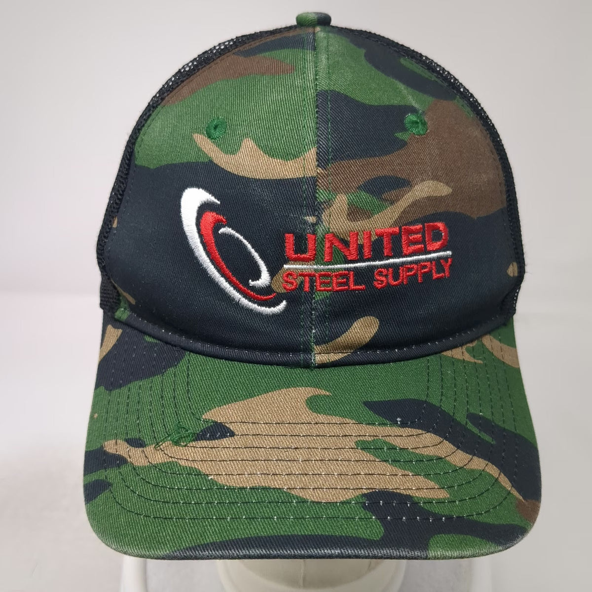 Port Authority United Steel Supply Trucker Hat Green Camo One Size Snapback Mesh