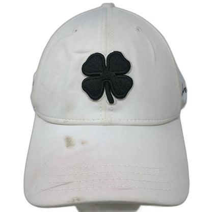 Black Clover Baseball Cap White XL Live Lucky Whitetail Clover Stretch Fit Hat