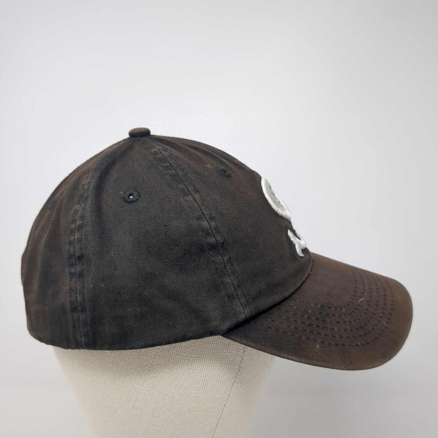 SOS Slideback Hat Brown One Size Adjustable Embroidered Solid 6 Panel