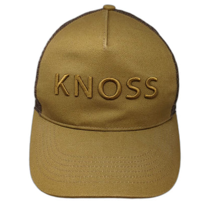 Knoss Brown Trucker Hat One Size Snapback Mesh Back Structured 3D Logo Tech 360