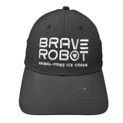 Brave Robot Strapback Hat Black One Size Adjustable Embroidered Laser Cut