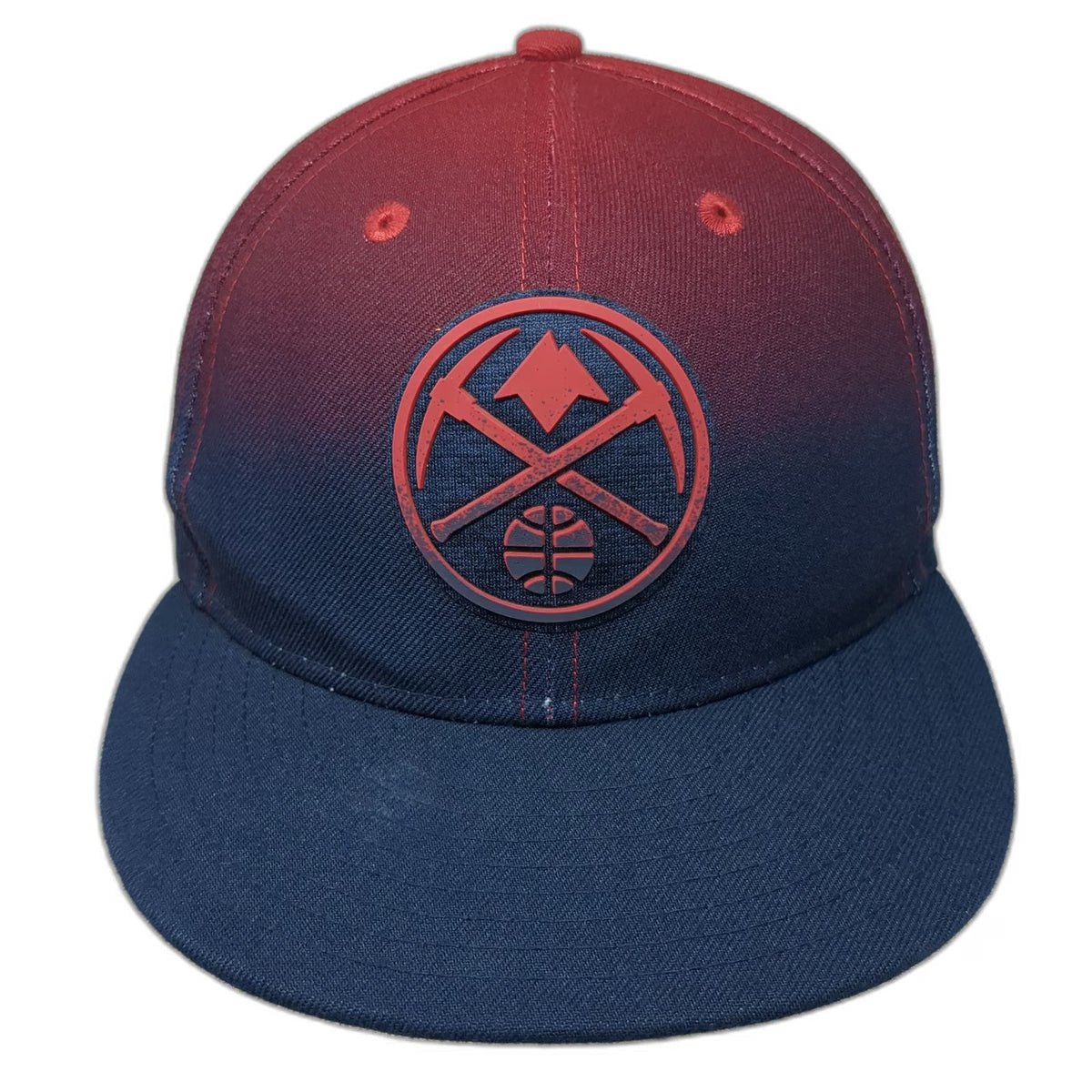 New Era NBA Denver Nuggets Snapback Hat Blue Red OSFM Gradient Flat Brim OSFM