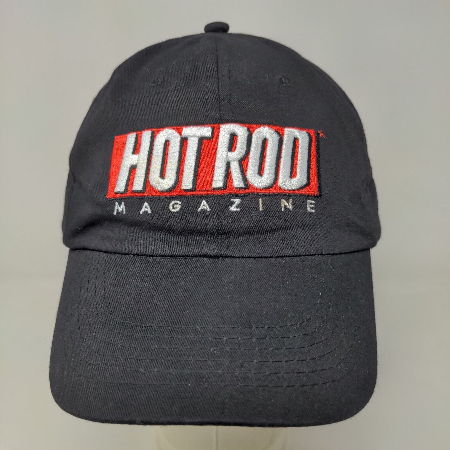 Hot Rod Magazine Men's Strapback Hat Black Adjustable Embroidered Logo Cotton