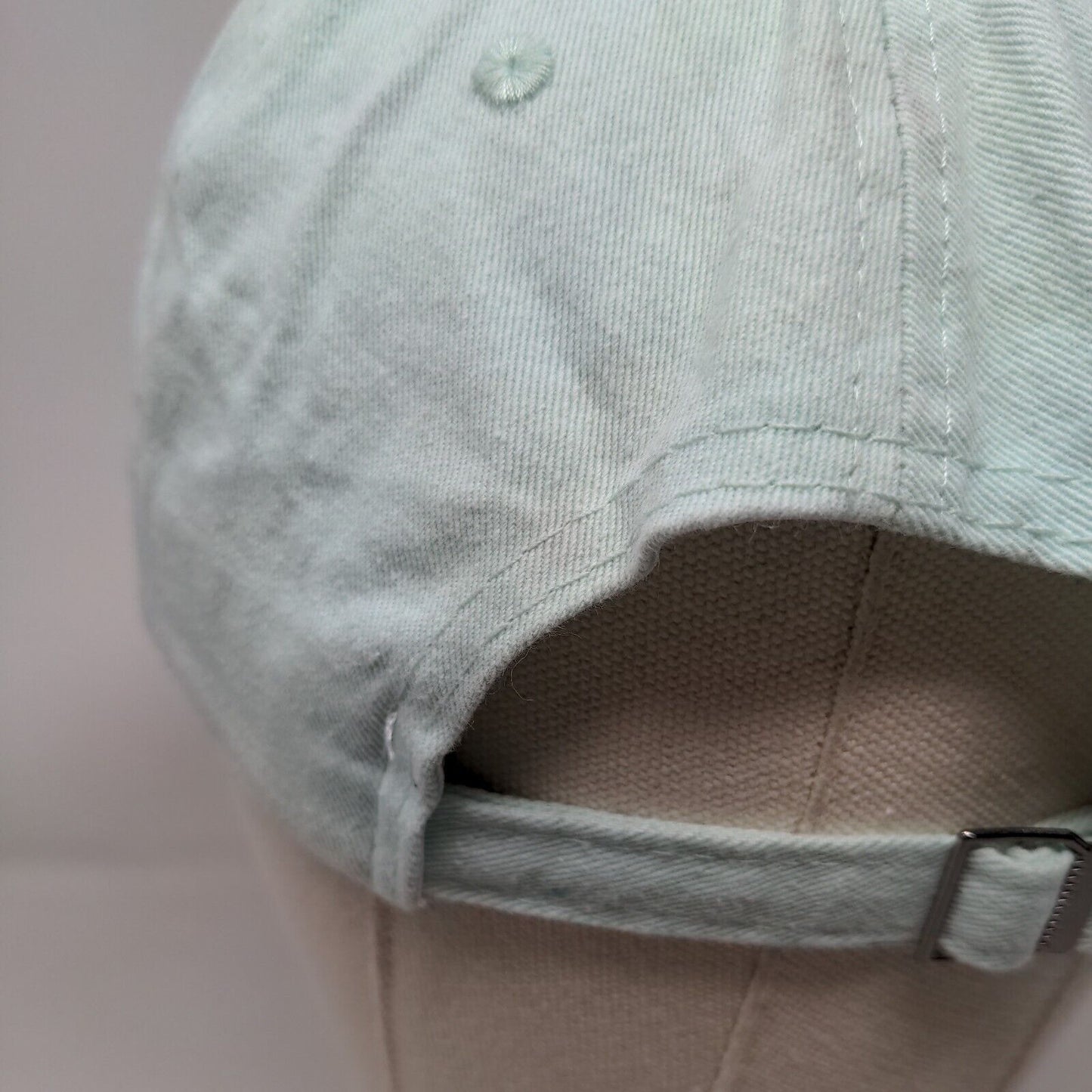 Man Slideback Hat Blue One Size Adjustable Embroidered Vented Holes 6 Panel