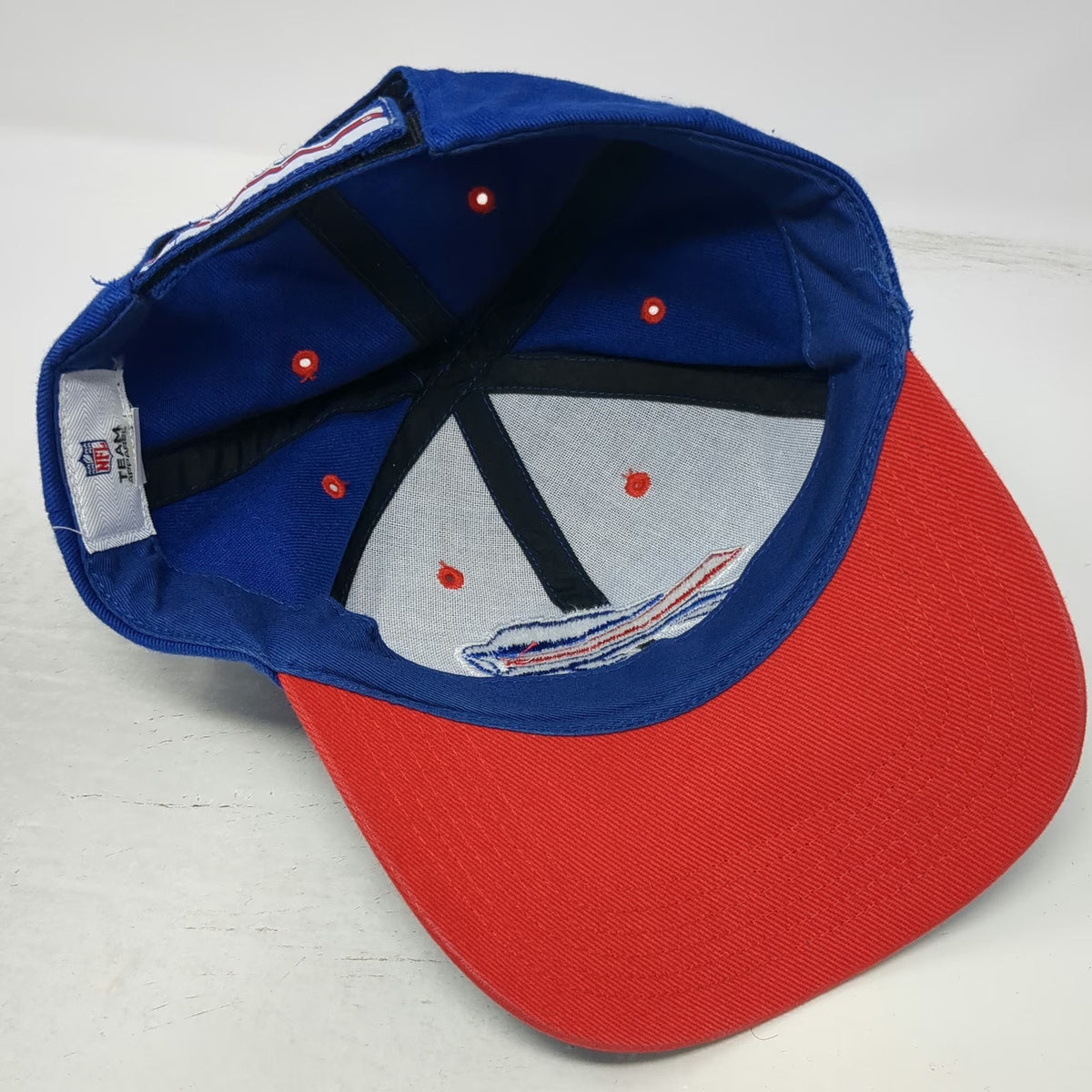 Buffalo Bills NFL Team Apparel Cap Blue One Size Cotton Strapback Curved Brim