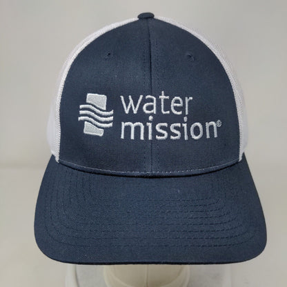 Water Mission Snapback Trucker Hat Blue M/L Embroidered Mesh Back Richardson