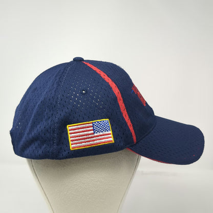 Blue One Size Baseball Cap Hat National Guard Fishing FLW Mesh Strapback Red