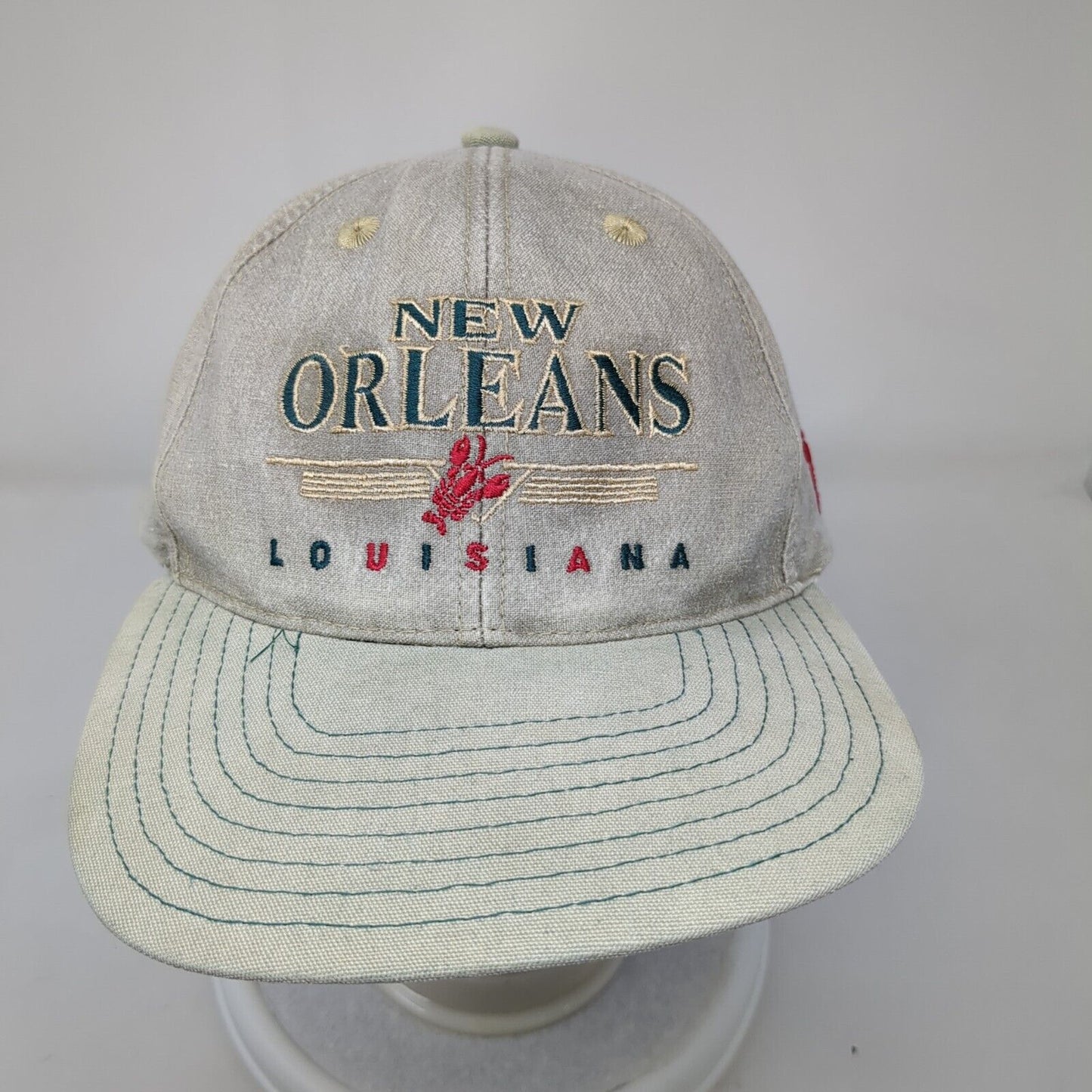 New Orleans Louisiana Strapback Hat Gray OSFA Embroidered 6 Panel
