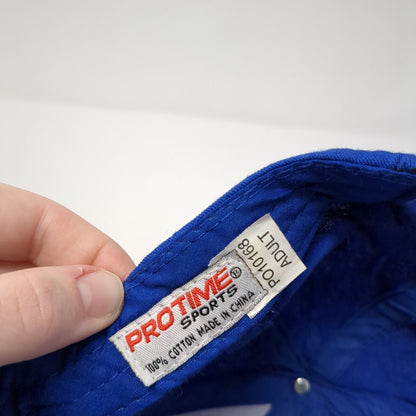Protime Sports Strapback Hat Blue One Size Adjustable Embroidered Logo