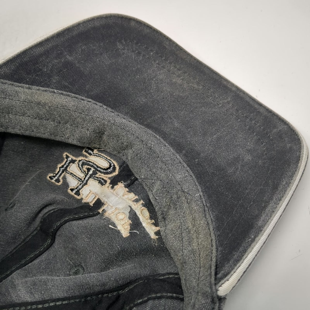 Decky Baseball Cap Gray One Size Side Zipper Pocket Hilltop Station Hat Strap