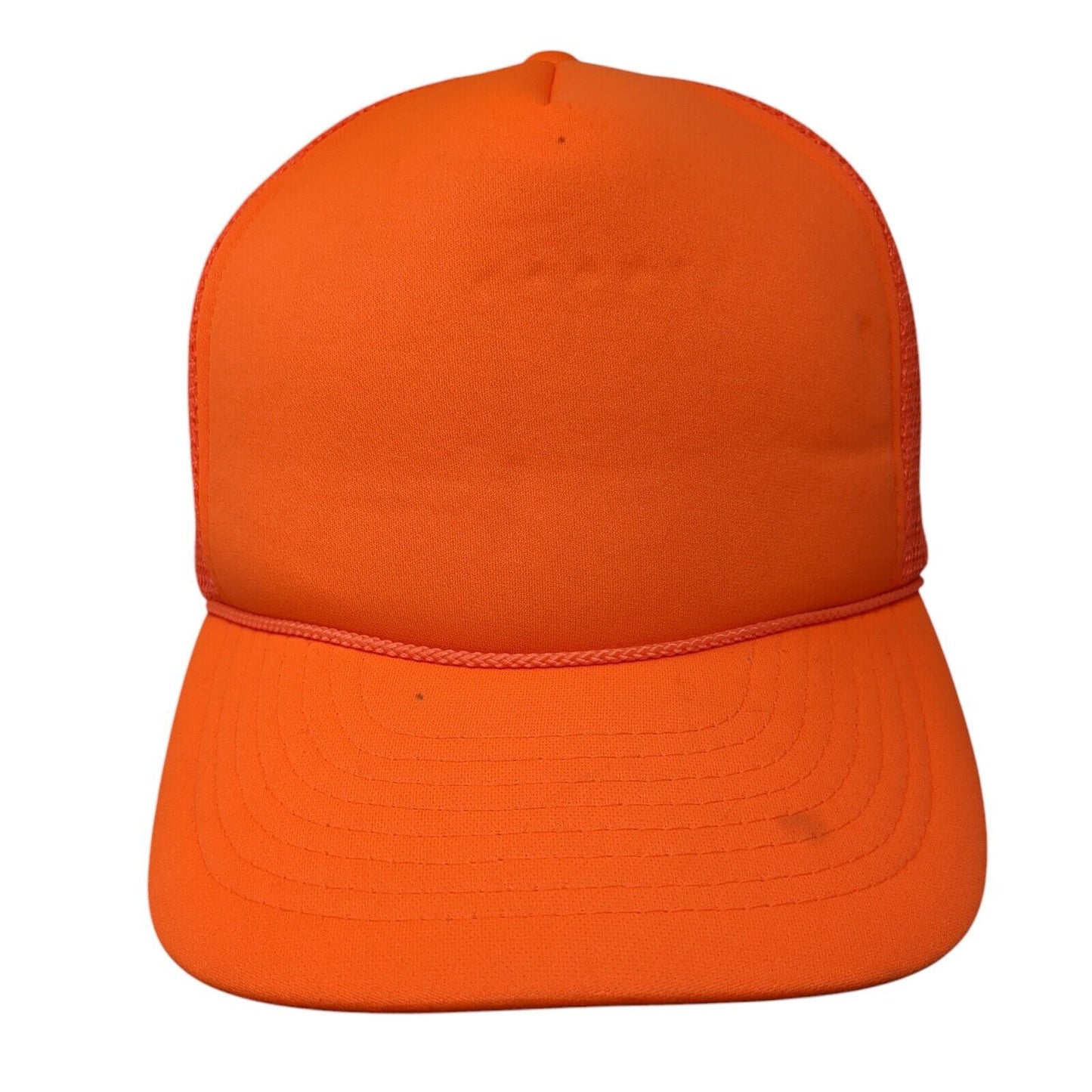 Mohr's Snapback Trucker Hat Orange One Size Adjustable Mesh Back Blank Rope