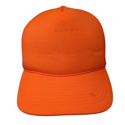 Mohr's Snapback Trucker Hat Orange One Size Adjustable Mesh Back Blank Rope
