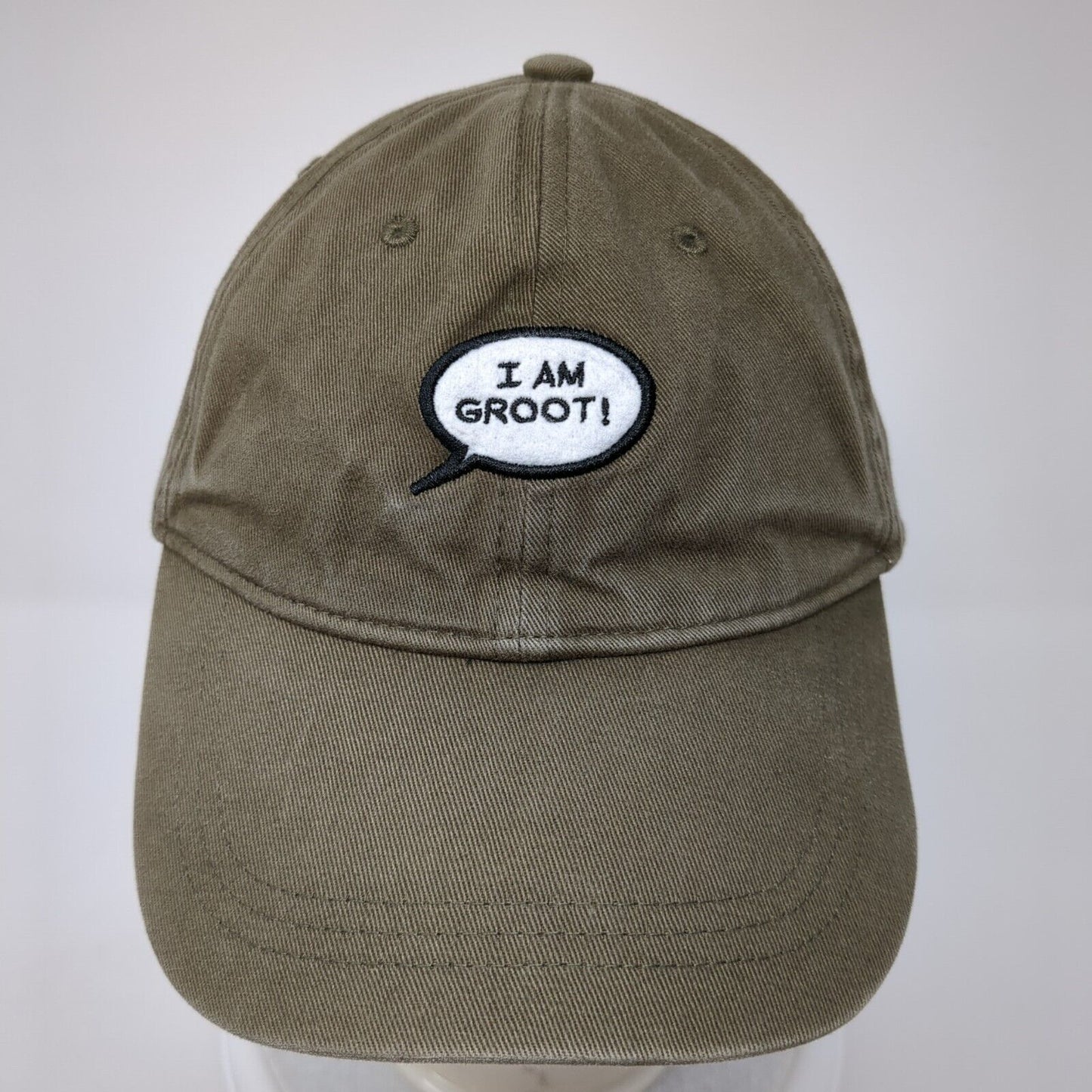 I Am Groot! Slideback Hat Brown One Size Adjustable Embroidered 6 Panel Marvel