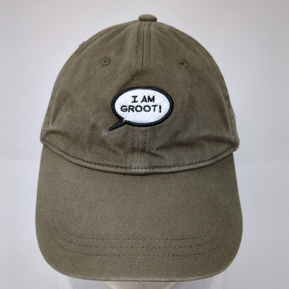 I Am Groot! Slideback Hat Brown One Size Adjustable Embroidered 6 Panel Marvel