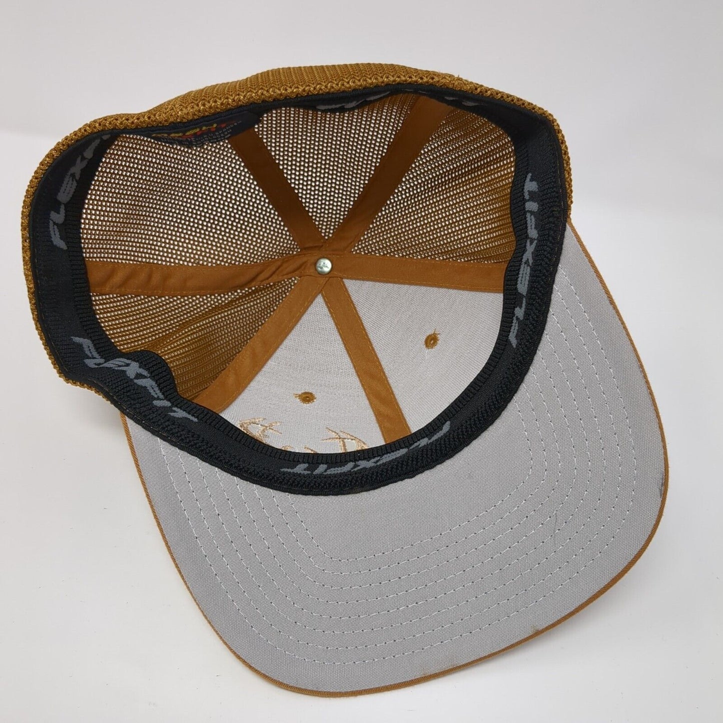 Dearson LLC Fitted Trucker Hat Brown OS Flexfit Mesh Back Embroidered Yupoong