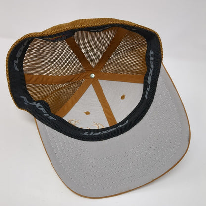 Dearson LLC Fitted Trucker Hat Brown OS Flexfit Mesh Back Embroidered Yupoong